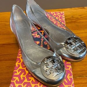 Tory Burch Audrey clear/silver ballet flat